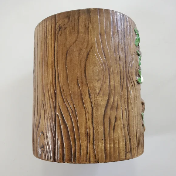 Treasure Craft Owl Wood Grain Sugar Canister Ceramic Made In USA Vintage 60s - Picture 5 of 15